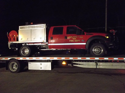 Fire Brush Truck on Trailer